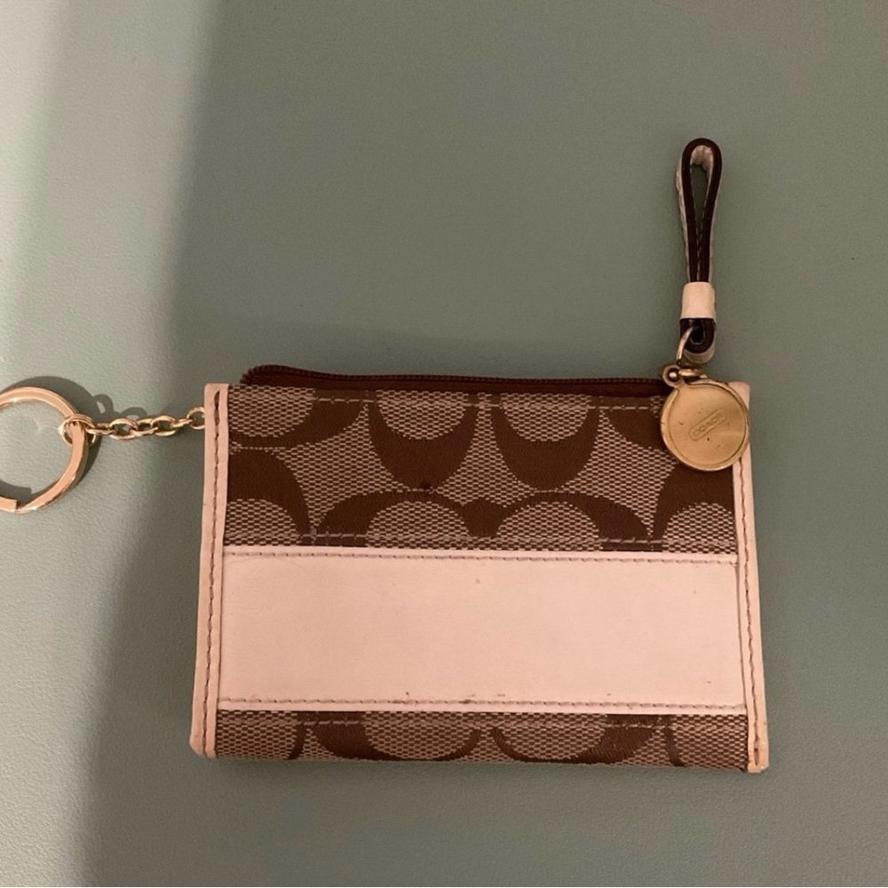 Coach Brown and White Mini Bag
